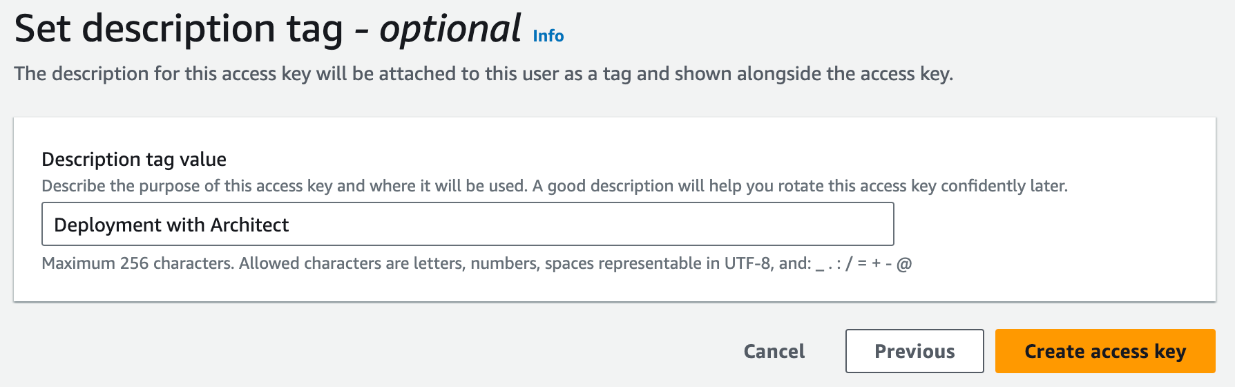 A form for the optional tag