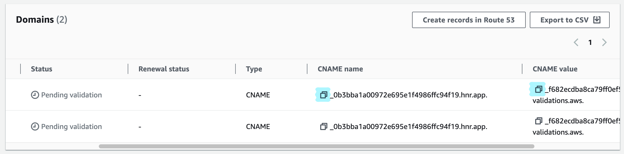 ACM validation